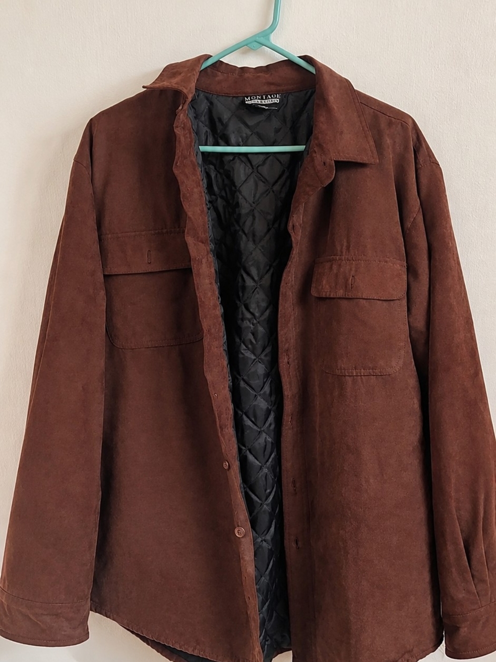 Montage Collection Brown Utility Jacket – Quilted Lined Button Front – Size M